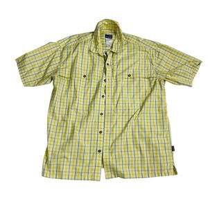 Patagonia Green Yellow Plaid Men’s XL Short Sleeve Shirt